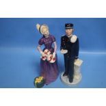 A ROYAL DOULTON FIGURINE "GOOD DAY SIR" TOGETHER WITH A ROYAL DOULTON FIGURE "RITZ BELLBOY"