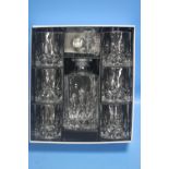 A BOXED ROYAL DOULTON DECANTER AND WHISKEY GLASSES