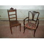 TWO ANTIQUE DINING CHAIRS