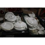 A TRAY OF ROYAL WORCESTER DINNER WARE TOGETHER WITH OTHER CHINA (TRAYS NOT INCLUDED)