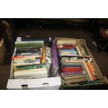 TWO TRAYS OF BOOKS TO INCLUDE SOME OF NATURAL HISTORY INTEREST