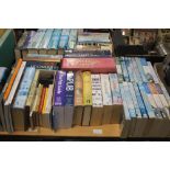 THREE TRAYS OF BOOKS TO INCLUDE NOVELS