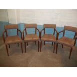 FOUR TEAK DINING CHAIRS