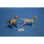 A BESWICK DALMATION TOGETHER WITH A FAWN