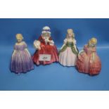 FOUR ROYAL DOULTON FIGURINES TO INCLUDE "PENNY, ROSE, LAVINIA, MARIE"