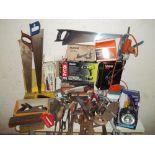A SELECTION OF HAND TOOLS AND POWER TOOLS