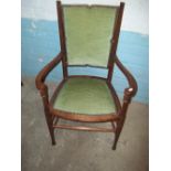 AN ANTIQUE CARVER STYLE DINING CHAIR