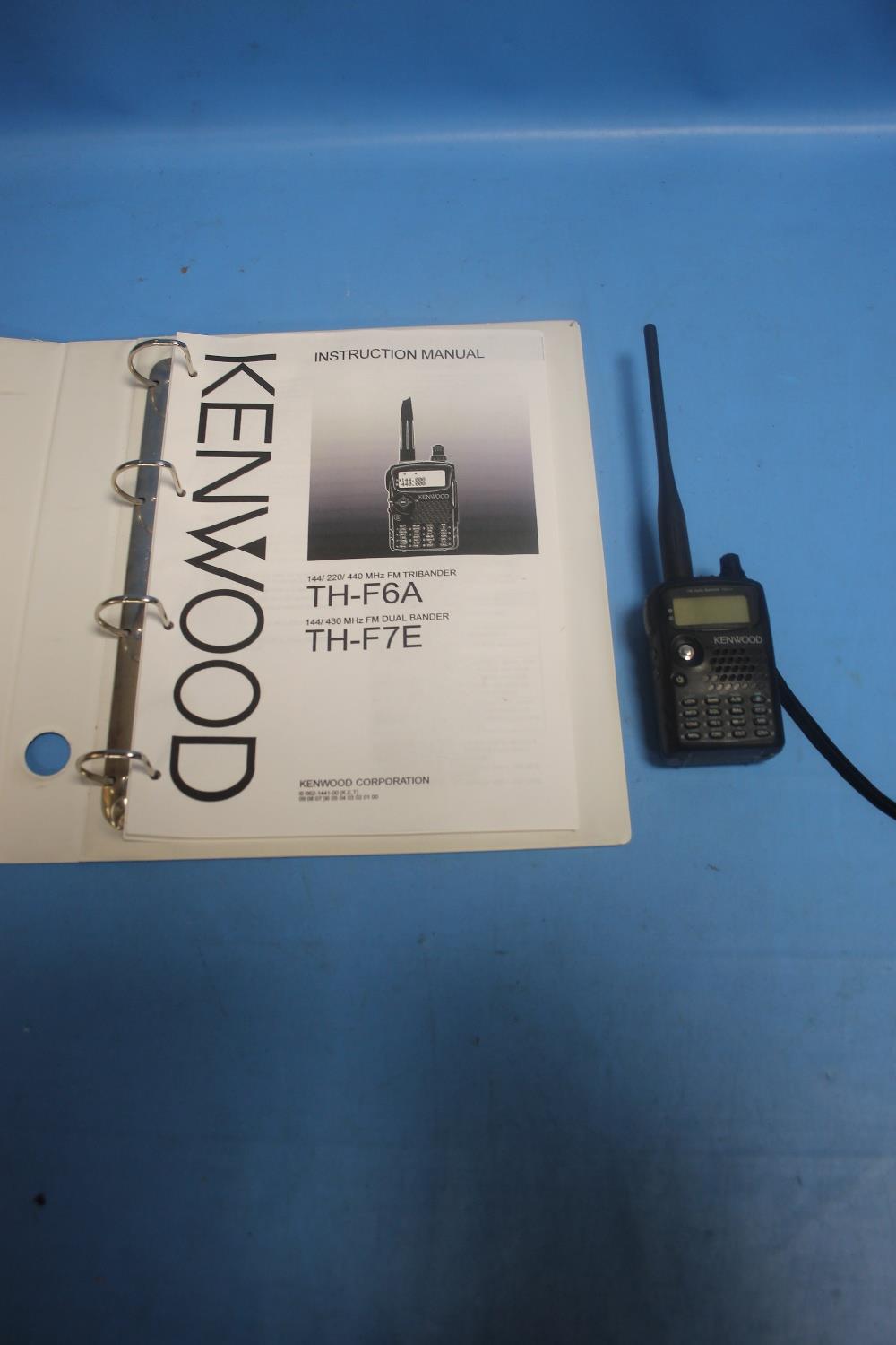 A KENWOOD WALKIE TALKIE THF6A TRI BANDER THF7E DUAL BANDER WITH INSTRUCTION BOOK