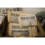 A BOX OF VINTAGE NEWSPAPERS
