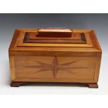 A GERMAN POW TREEN JEWELLERY BOX, to the inner lid reads Meiner Lieben Frau zum Geburtstage Amerika,