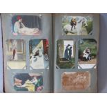 A VINTAGE POSTCARD ALBUM & CONTENTS, to include a collection of Royalty related postcards