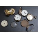 FOUR ANTIQUE ASSORTED POCKET WATCHES - SPARES OR REPAIRS - TO INCLUDE A B EDMUNDS OF LONDON SIGNED