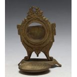 A FRENCH STYLE GILT METAL POCKET WATCH STAND, H 13.5 cm