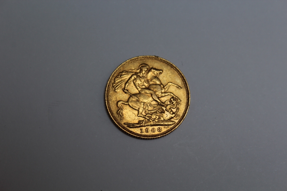 AN EDWARD VII SOVEREIGN DATED 1908 - Image 2 of 2