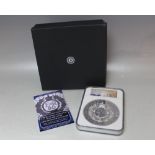 A LIMITED EDITION KILO 99.9% SILVER QEII 90TH BIRTHDAY COLLECTORS COIN BY BRADFORD EXCHANGE, in