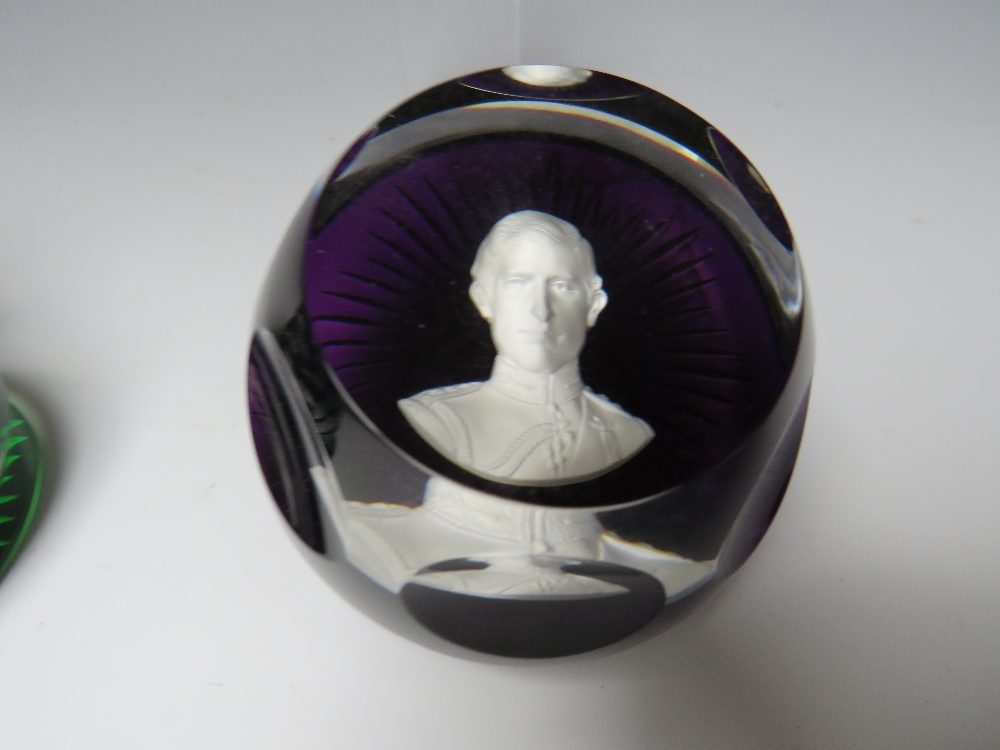 A SET OF FOUR BACCARAT CRYSTAL ROYALTY CAMEO / PORTRAIT PAPERWEIGHTS, comprising HM Queen - Image 3 of 6