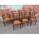 A STEWART LINFORD BESPOKE BURR ELM AND YEW SET OF EIGHT WINDSOR CHAIRS, comprising two hoopback