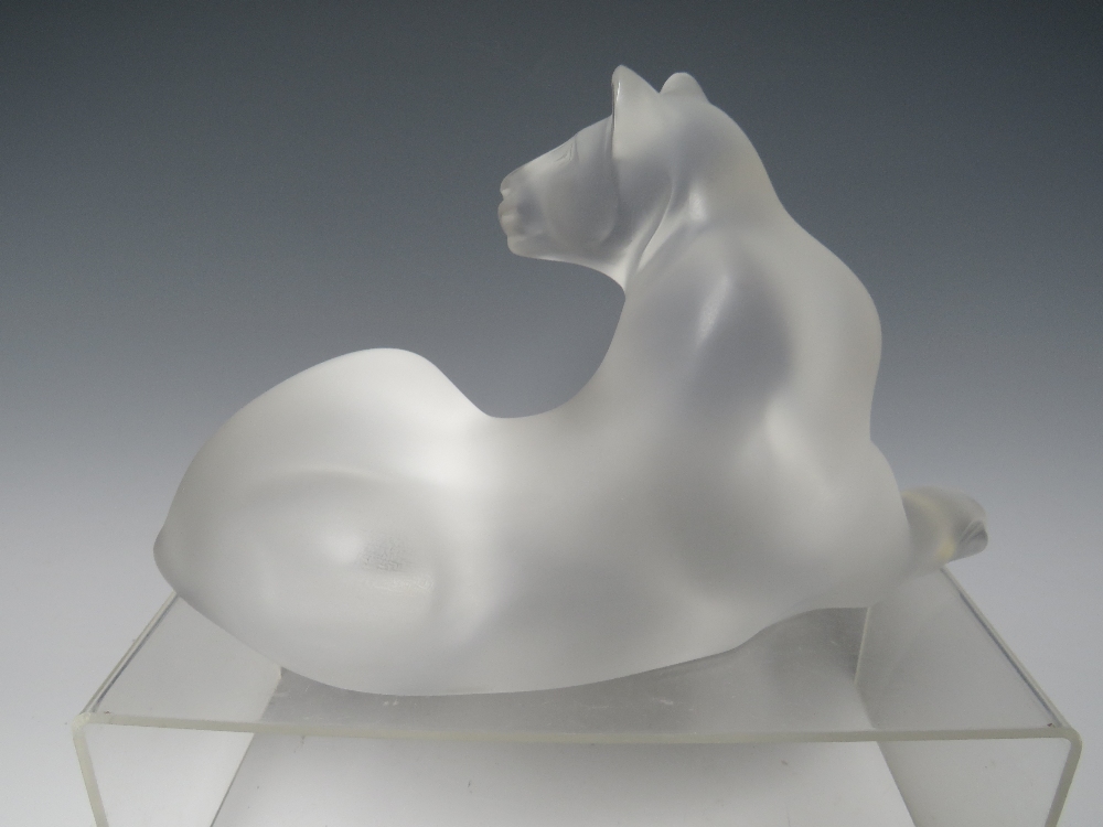 RENÉ LALIQUE (1860-1945). CRYSTAL FROSTED GLASS 'SIMBA' LIONESS FIGURINE / SCULPTURE, model 11662, - Image 3 of 4