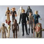 A COLLECTION OF ELEVEN USED STAR WARS ACTION FIGURES TO INCLUDE WICKET WITH SPEAR - DATED 1984,