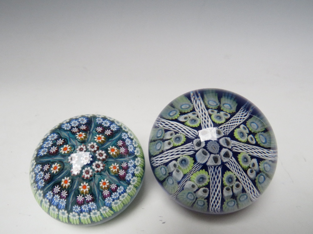THREE PERTHSHIRE MILLEFIORI STUDIO GLASS PAPERWEIGHTS, largest Dia 6.5 cm, together with two further - Image 5 of 8