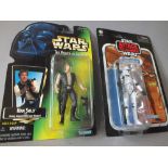 TWO CARDED KENNER STAR WARS ACTION FIGURES - CLONE TROOPER AND HAN SOLO