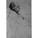 MALCOLM OSBORNE (1880-1963). Portrait study of a seated Douglas Cockerel, signed in pencil lower