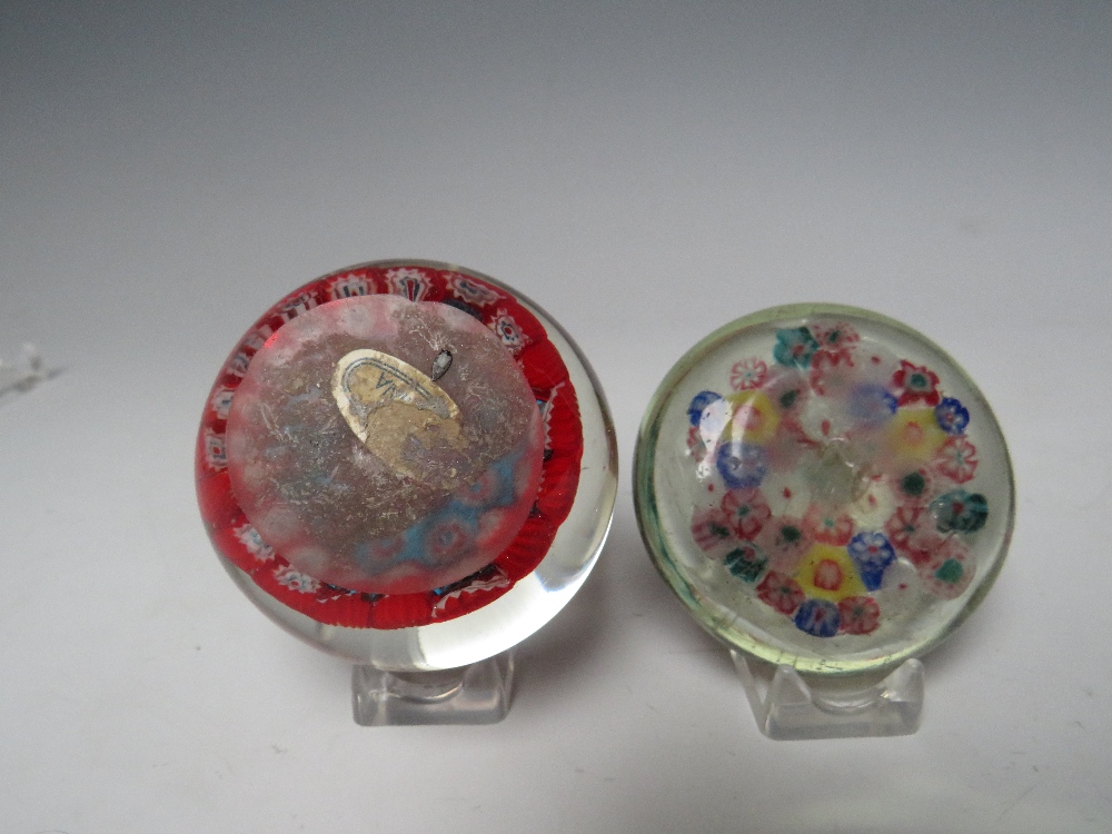 THREE PERTHSHIRE MILLEFIORI STUDIO GLASS PAPERWEIGHTS, largest Dia 6.5 cm, together with two further - Image 8 of 8