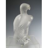 RENÉ LALIQUE (1860-1945). CRYSTAL FROSTED GLASS LIBERTY EAGLE SCULPTURE, engraved marks to base, H