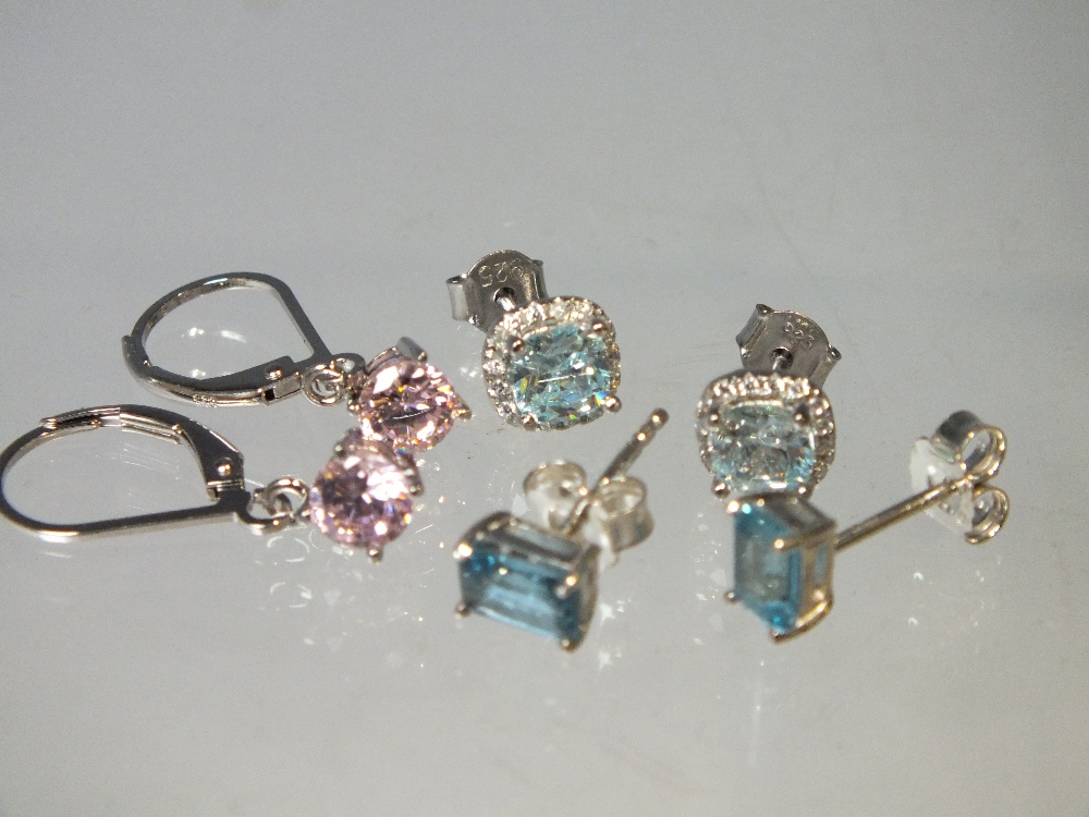 A COLLECTION OF MODERN SILVER EARRINGS, to include QVC Diamonique examples (Approx 45) - Image 2 of 8