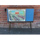 A VINTAGE BRITISH RAILWAYS ADVERTISING PROP IN THE FORM OF A MID 20TH CENTURY TELEVISION SET, raised