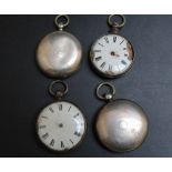 FOUR ANTIQUE ASSORTED POCKET WATCHES - SPARES OR REPAIRS - TO INCLUDE A G ANTHONY OF LOMBARD