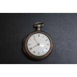 A HALLMARKED SILVER PAIR CASED WATCH - MOVEMENT SIGNED JA IVORY DUNDEE, No.154, cases dated London