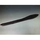 A SOUTH SEAS OCEANIC TYPE HARDWOOD TRIBAL CLUB, having ovoid head and tapering handle, the whole