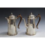 A HALLMARKED SILVER CAFE AU LAIT SET BY TESSIERS LTD OF NEW BOND STREET - LONDON 1958, approx