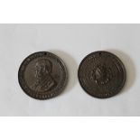 TWO 19TH CENTURY BRONZE SIR ROWLAND HILL FOUNDER OF THE PENNY POSTAGE MEDALS, dated 1840