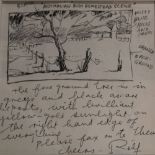 ROLF HARRIS (b.1930). 'Australian Bush Homestead Scene', signed, original pen sketch, signed