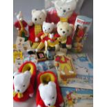 A QUANTITY OF MID TO LATE 20TH CENTURY RUPERT BEAR COLLECTABLES, comprising a Rupert Bear single