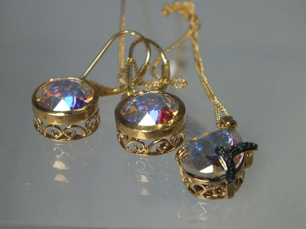 A COLLECTION OF SIX MODERN SILVER PENDANT AND EARRINGS JEWELLERY SETS, to include QVC Diamonique - Image 5 of 8