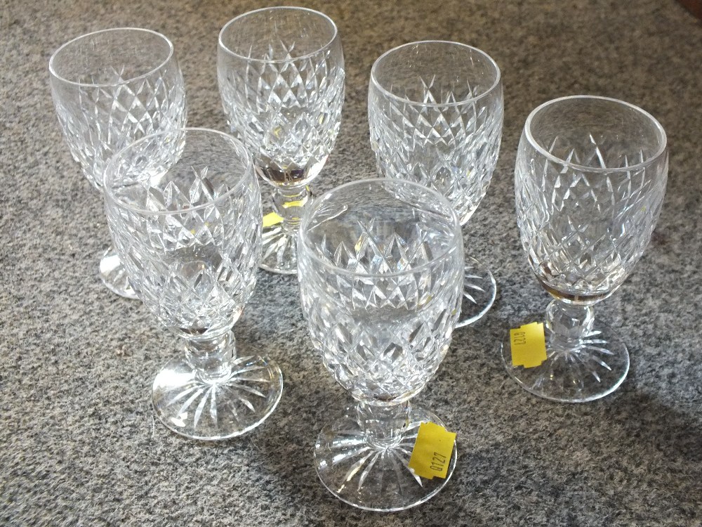 TWO SETS OF SIX WATERFORD CRYSTAL DRINKING GLASSES - H 10 CM AND 11 CM - Image 2 of 3