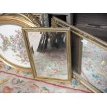 A COLLECTION OF ASSORTED WALL MIRRORS TOGETHER WITH A FRAMED AND GLAZED TAPESTRY