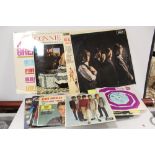 A QUANTITY OF LP RECORDS AND 7" PROMOTIONAL SINGLES TO INCLUDE THE ROLLING STONES, ELVIS PRESLEY ETC