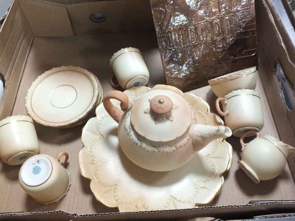 A TRAY OF LOCKE AND CO TEAWARE ETC