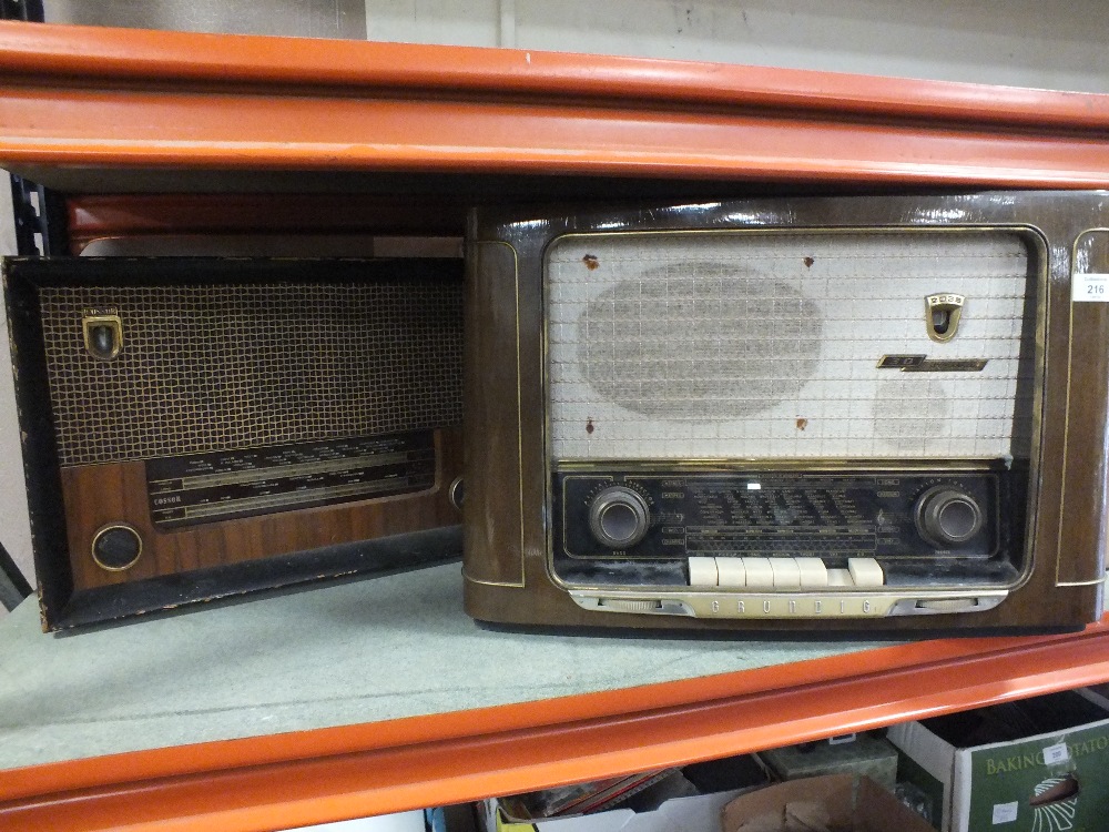 TWO VINTAGE VALVE RADIOS CONSISTING OF A GRUNDIG 2035 W/3DGB AND A COSSOR MELODY MASTER