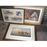 TWO LIMITED EDITION HORSE RACING INTEREST PRINTS - NATIONAL MORNING BY A J DENT 100/380, GOLDEN