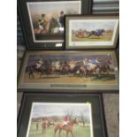 A COLLECTION OF FOUR HORSE RACING INTEREST PRINTS TO INCLUDE A SIGNED LIMITED EDITION PAUL HART