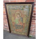 A LARGE EARLY 19TH CENTURY ITALIAN WALL HANGING TAPESTRY OF MADONNA WITH A CHILD TITLED AVE MARIA,