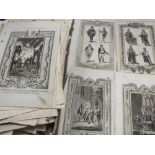 A TRAY OF UNFRAMED ENGRAVINGS, PRINTS AND EPHEMERA ETC. TO INCLUDE PORTRAITS, INTERIOR SCENES ETC.