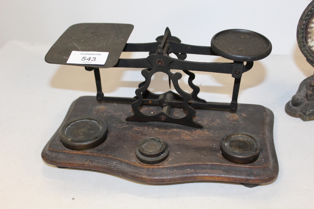 ANTIQUE POSTAL SCALES AND ANOTHER SET OF SCALES - Image 3 of 3
