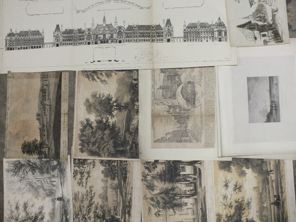 A SMALL TRAY OF FRAMED ENGRAVINGS AND EPHEMERA TO INCLUDE SHEET MUSIC, LANDSCAPES ETC - Image 4 of 6