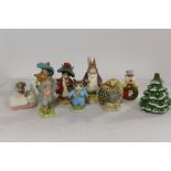 A COLLECTION OF BESWICK BEATRIX POTTER AND BORDER FINE ARTS FIGURES, TOGETHER WITH TWO CHRISTMAS